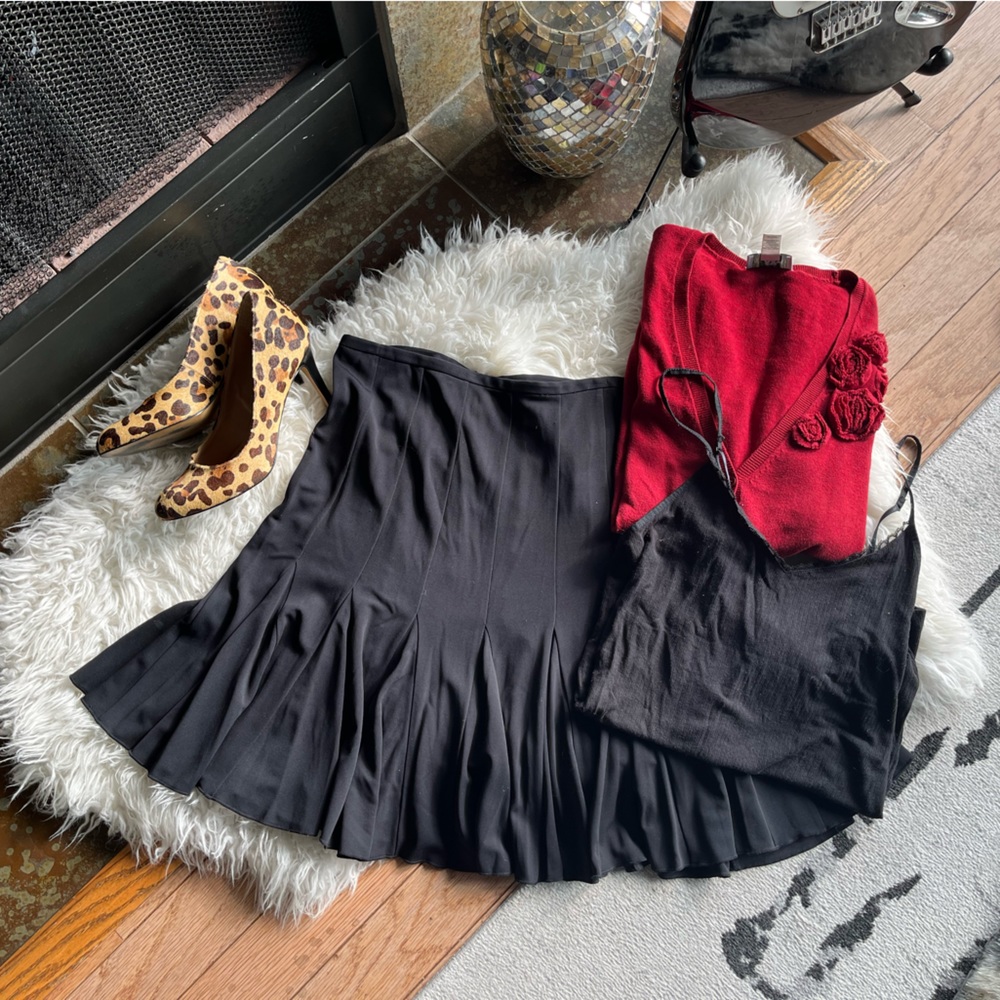 Versatile black flared skirt by Express